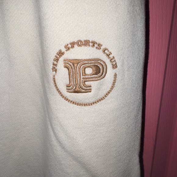 Women’s Cream VS PINK Sport Sweatpants - Picture 2 of 4